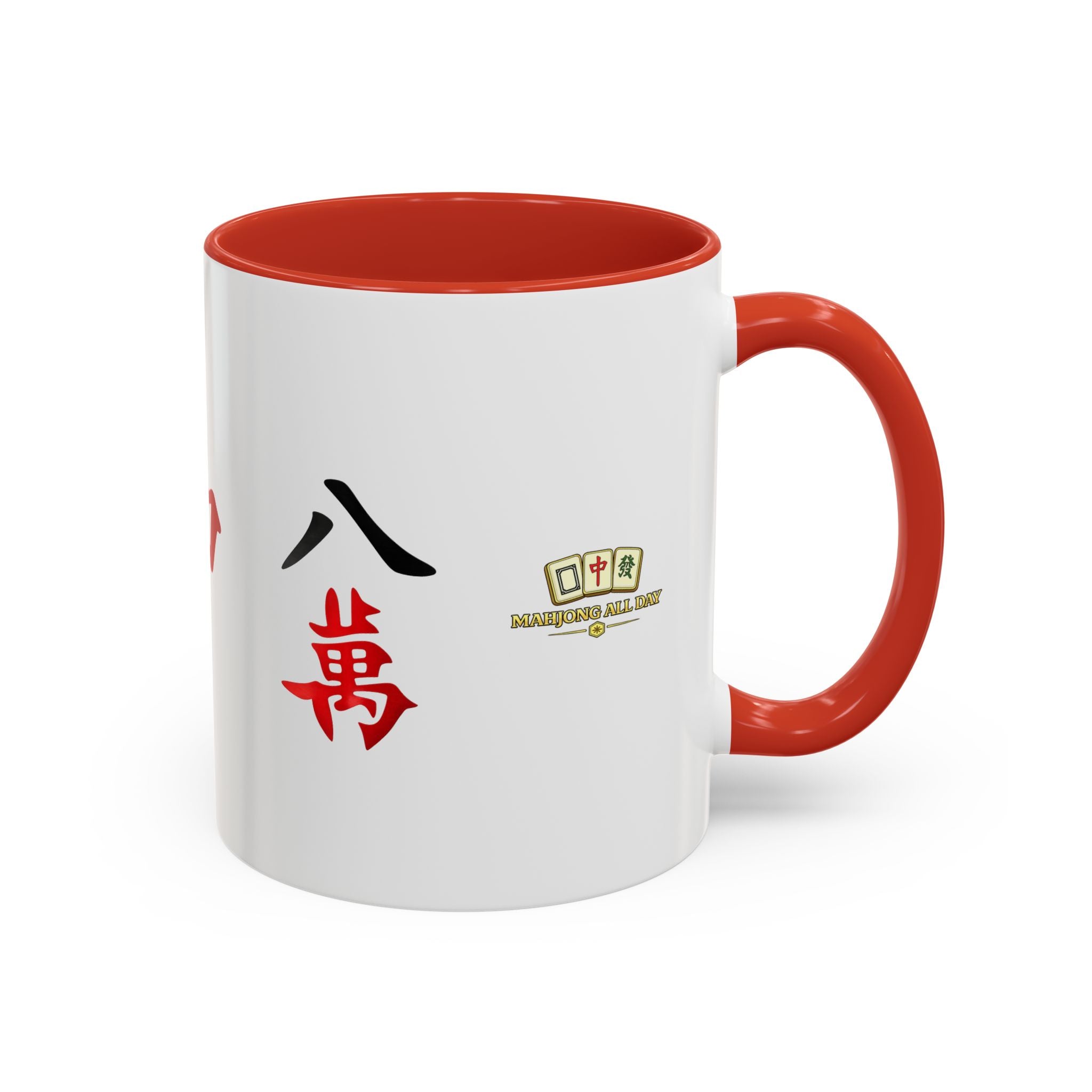 Mahjong Tile Accent Coffee Mug — Chinese Characters Mahjong Design (11/15oz)