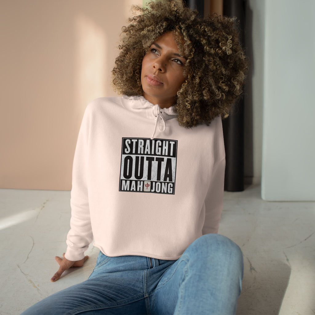 Straight Outta Mahjong Crop Hoodie