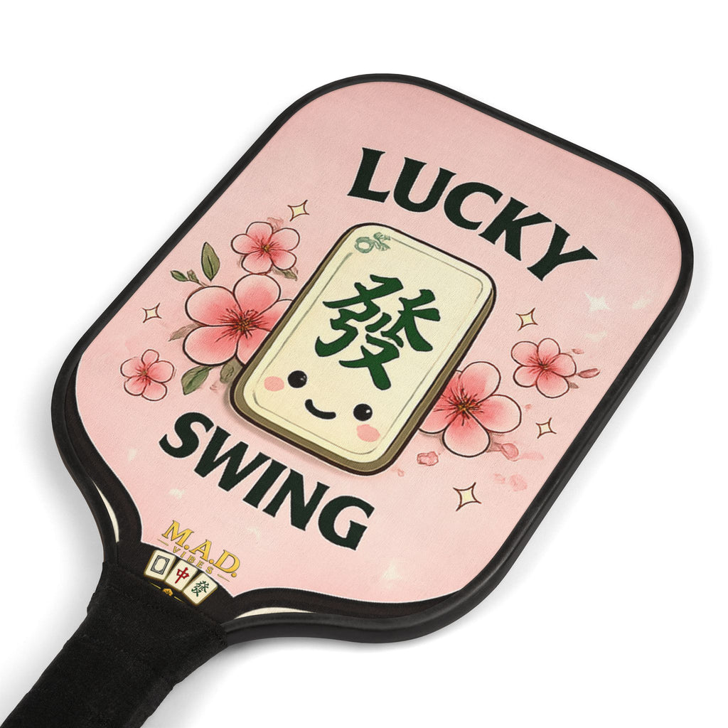 Pickleball Paddles — "Lucky Swing" Floral Mahjong Design Set (2 Paddles + 2 Balls)