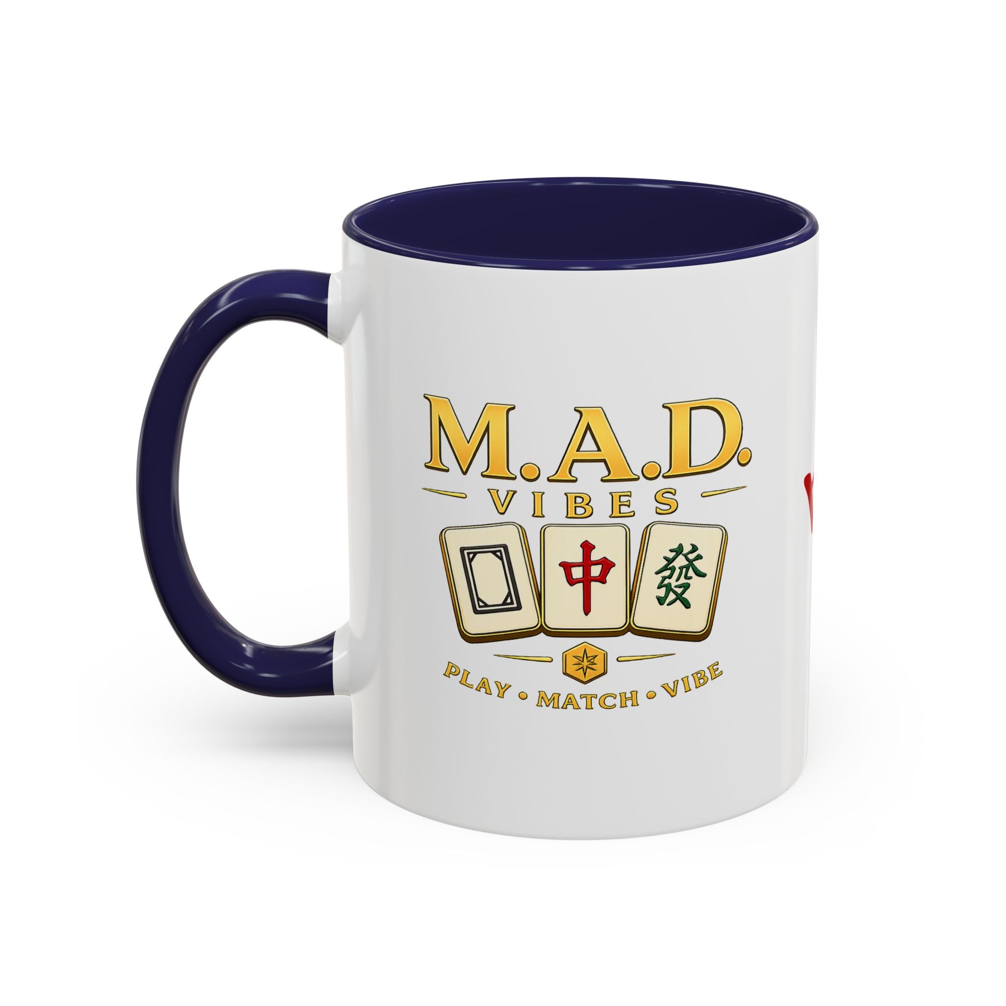 Mahjong Tile Accent Coffee Mug — Chinese Characters Mahjong Design (11/15oz)