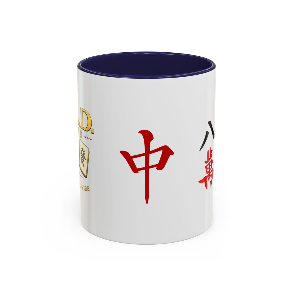 Mahjong Tile Accent Coffee Mug — Chinese Characters Mahjong Design (11/15oz)