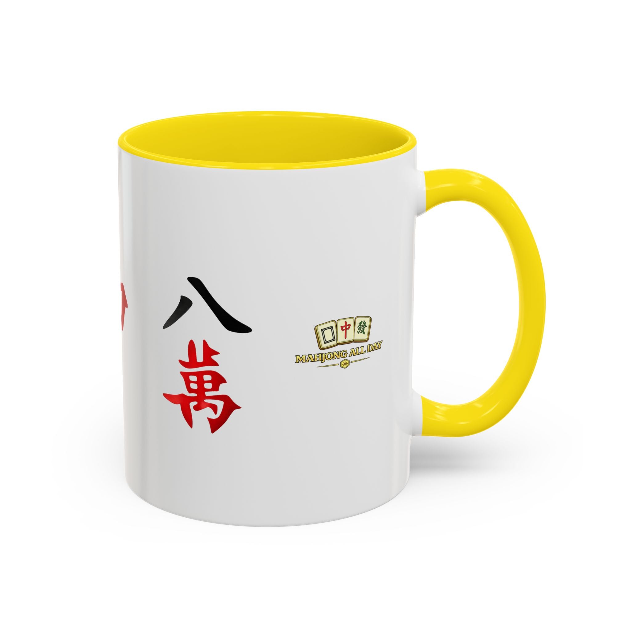 Mahjong Tile Accent Coffee Mug — Chinese Characters Mahjong Design (11/15oz)