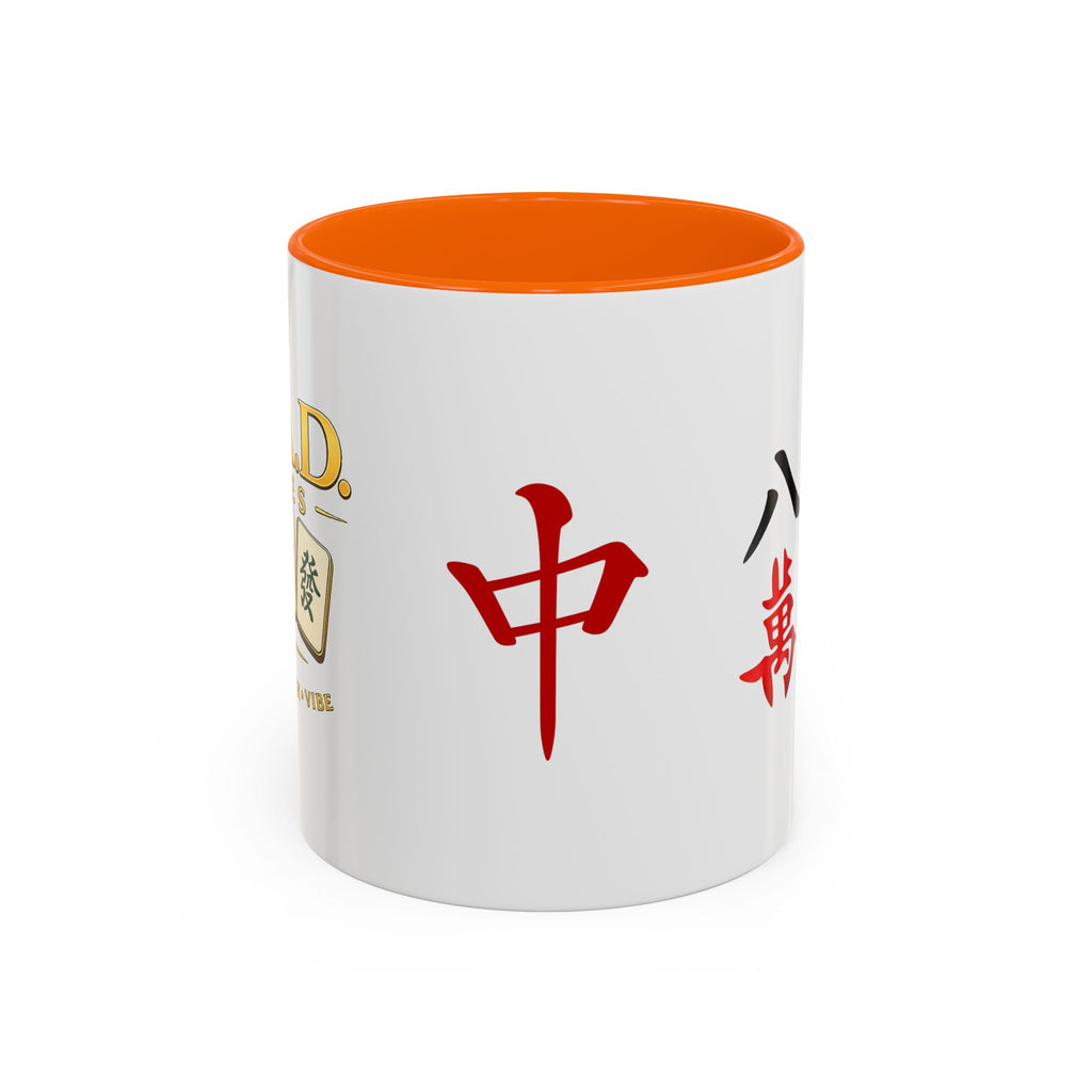 Mahjong Tile Accent Coffee Mug — Chinese Characters Mahjong Design (11/15oz)