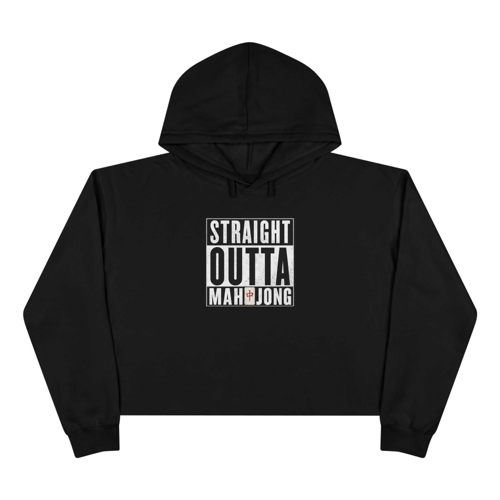Straight Outta Mahjong Crop Hoodie