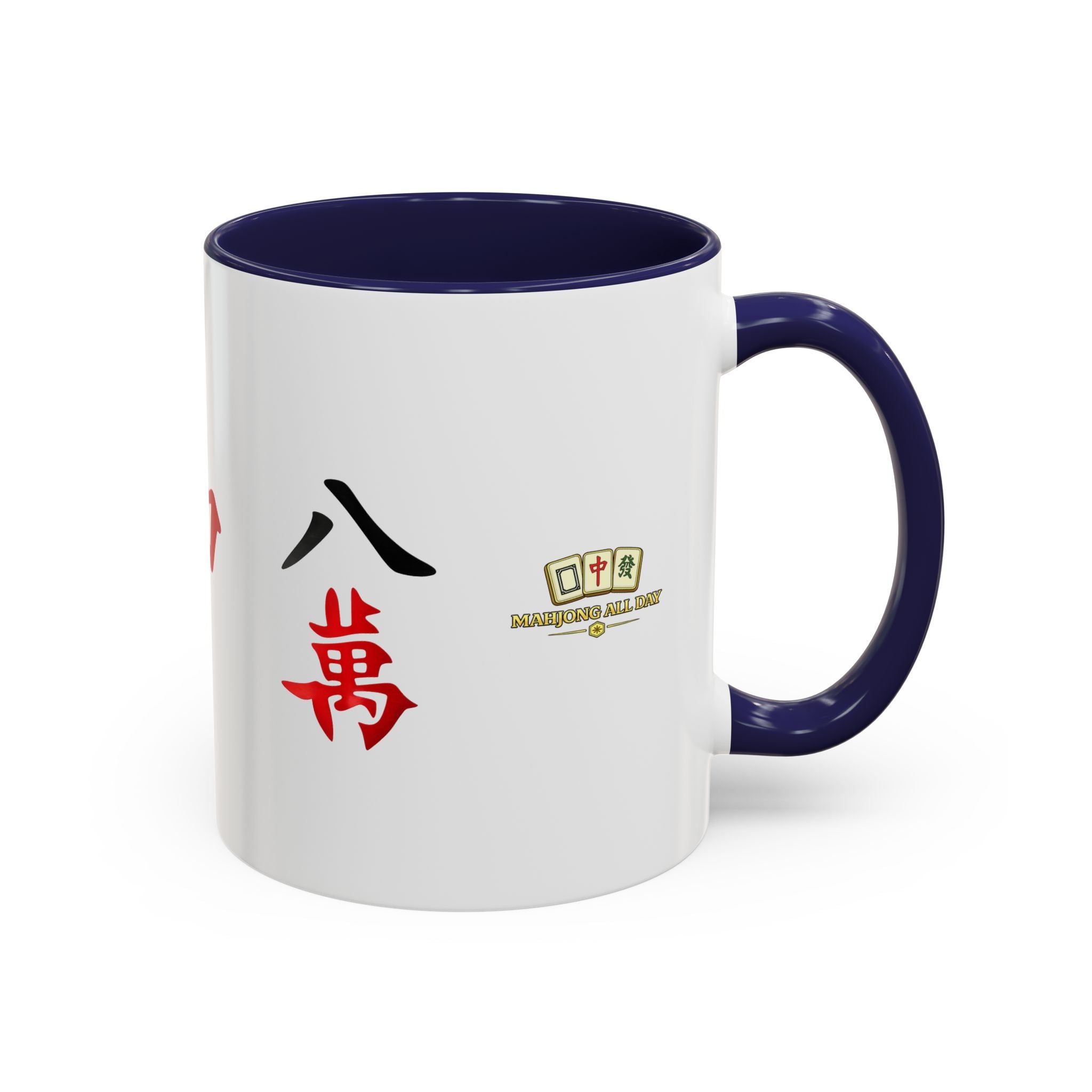 Mahjong Tile Accent Coffee Mug — Chinese Characters Mahjong Design (11/15oz)