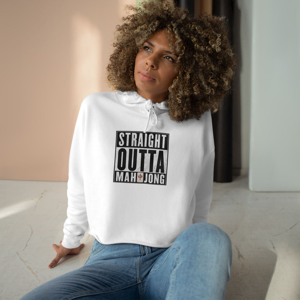 Straight Outta Mahjong Crop Hoodie