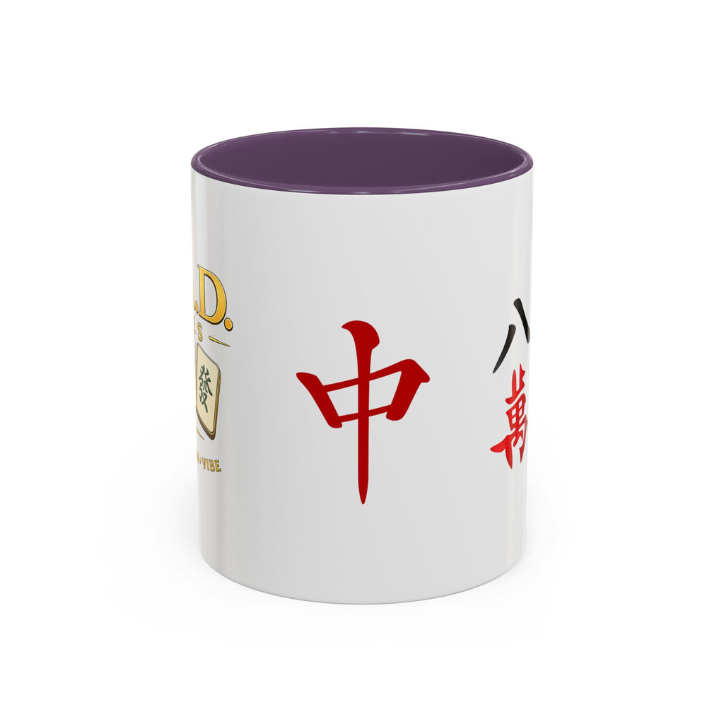 Mahjong Tile Accent Coffee Mug — Chinese Characters Mahjong Design (11/15oz)
