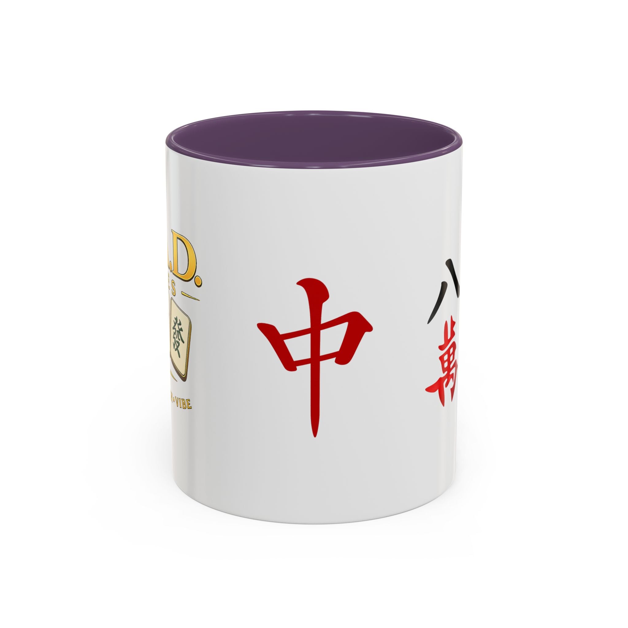 Mahjong Tile Accent Coffee Mug — Chinese Characters Mahjong Design (11/15oz)