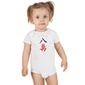 Mahjong Character Baby Onesie — Red & Black Kanji Bodysuit