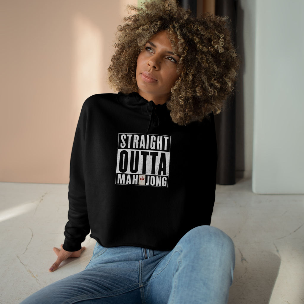 Straight Outta Mahjong Crop Hoodie