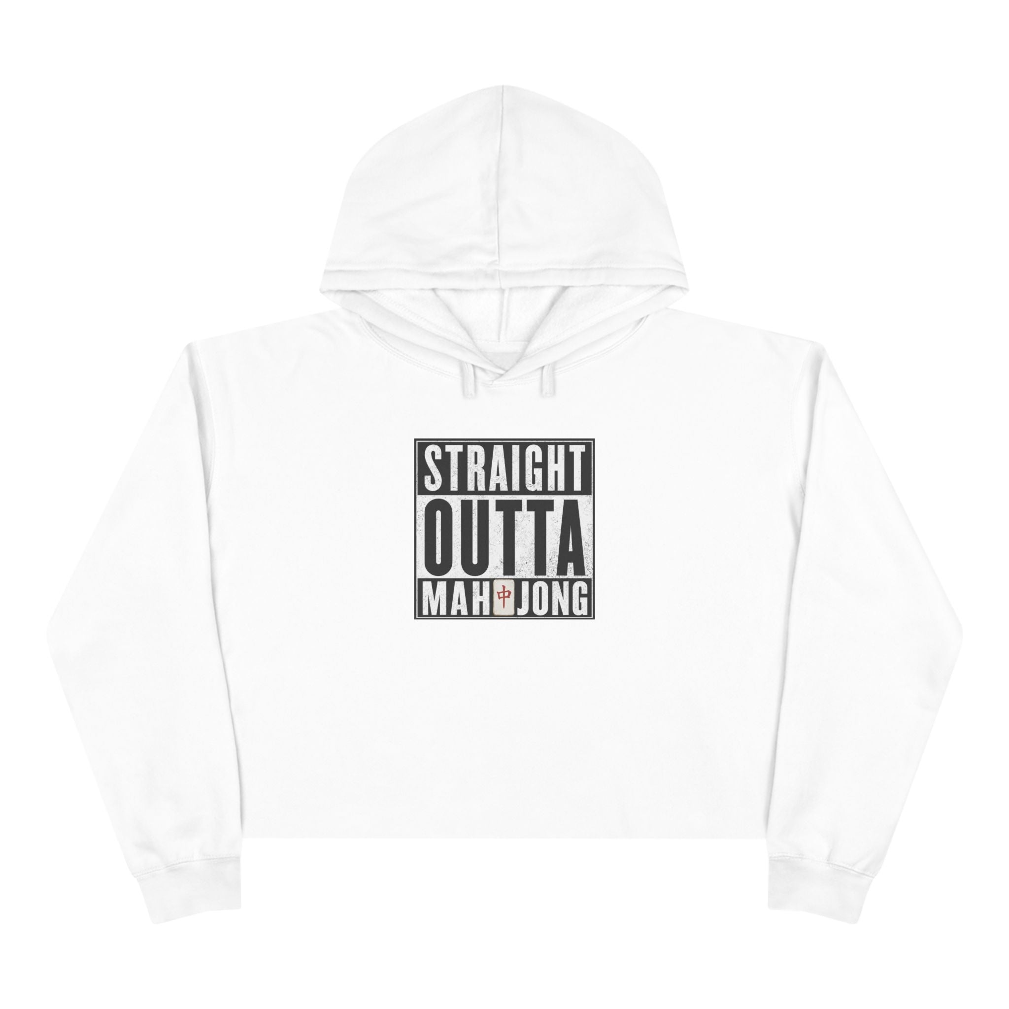 Straight Outta Mahjong Crop Hoodie