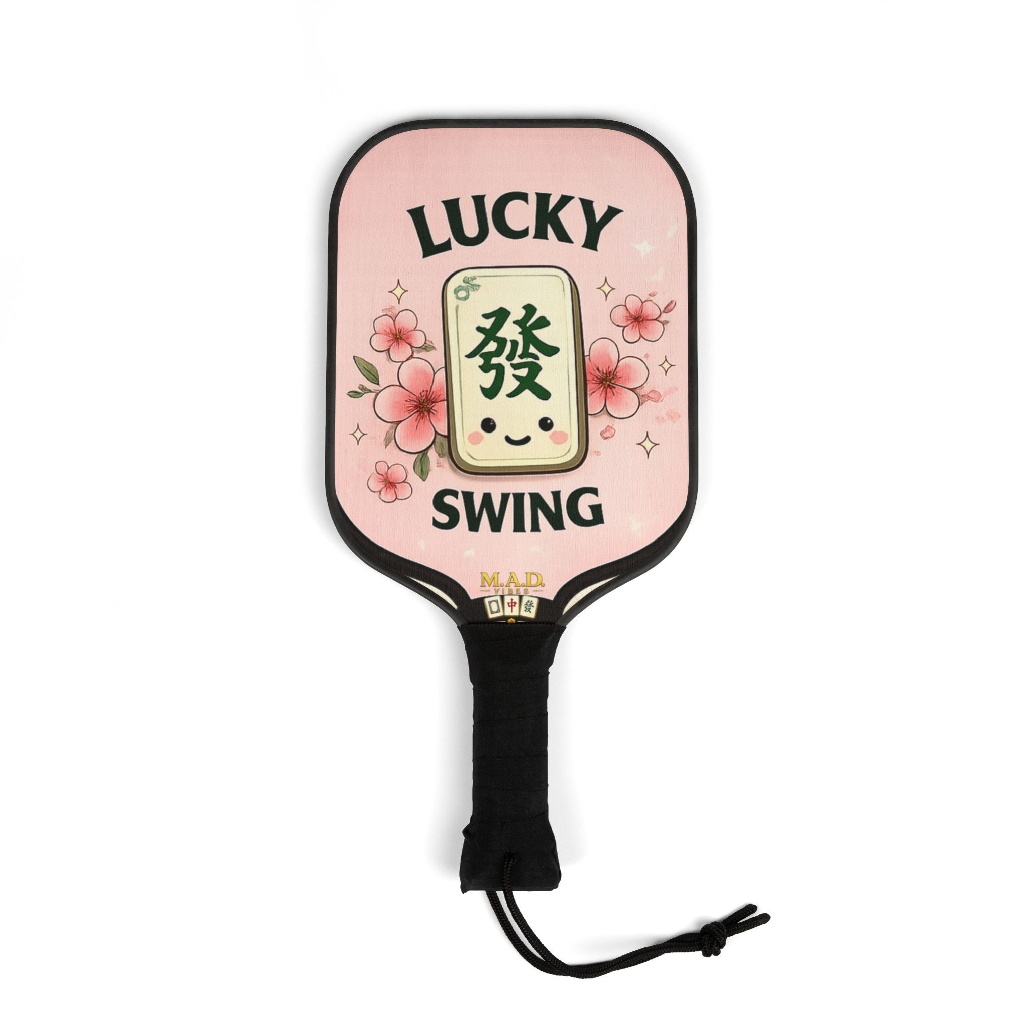 Pickleball Paddles — "Lucky Swing" Floral Mahjong Design Set (2 Paddles + 2 Balls)