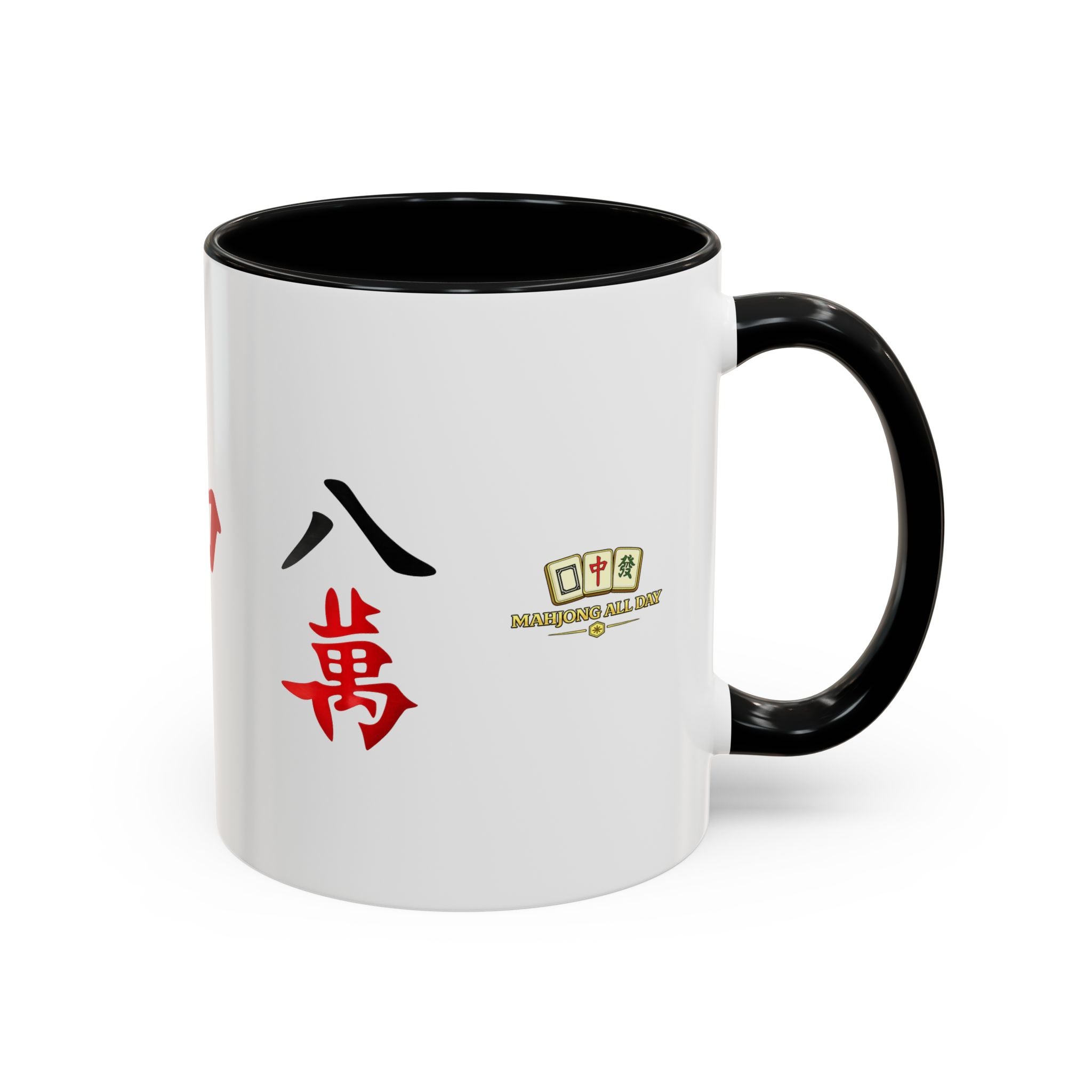 Mahjong Tile Accent Coffee Mug — Chinese Characters Mahjong Design (11/15oz)