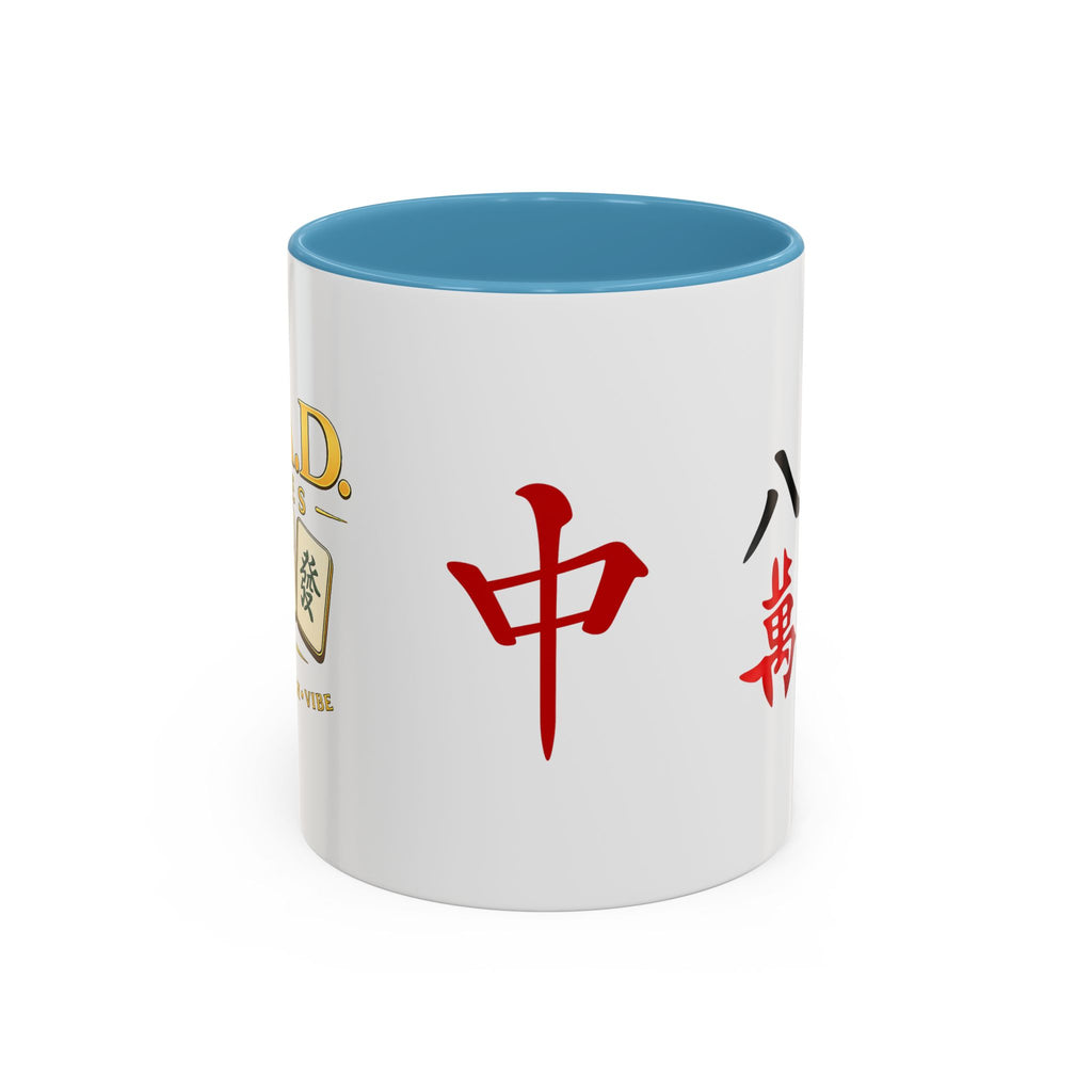 Mahjong Tile Accent Coffee Mug — Chinese Characters Mahjong Design (11/15oz)