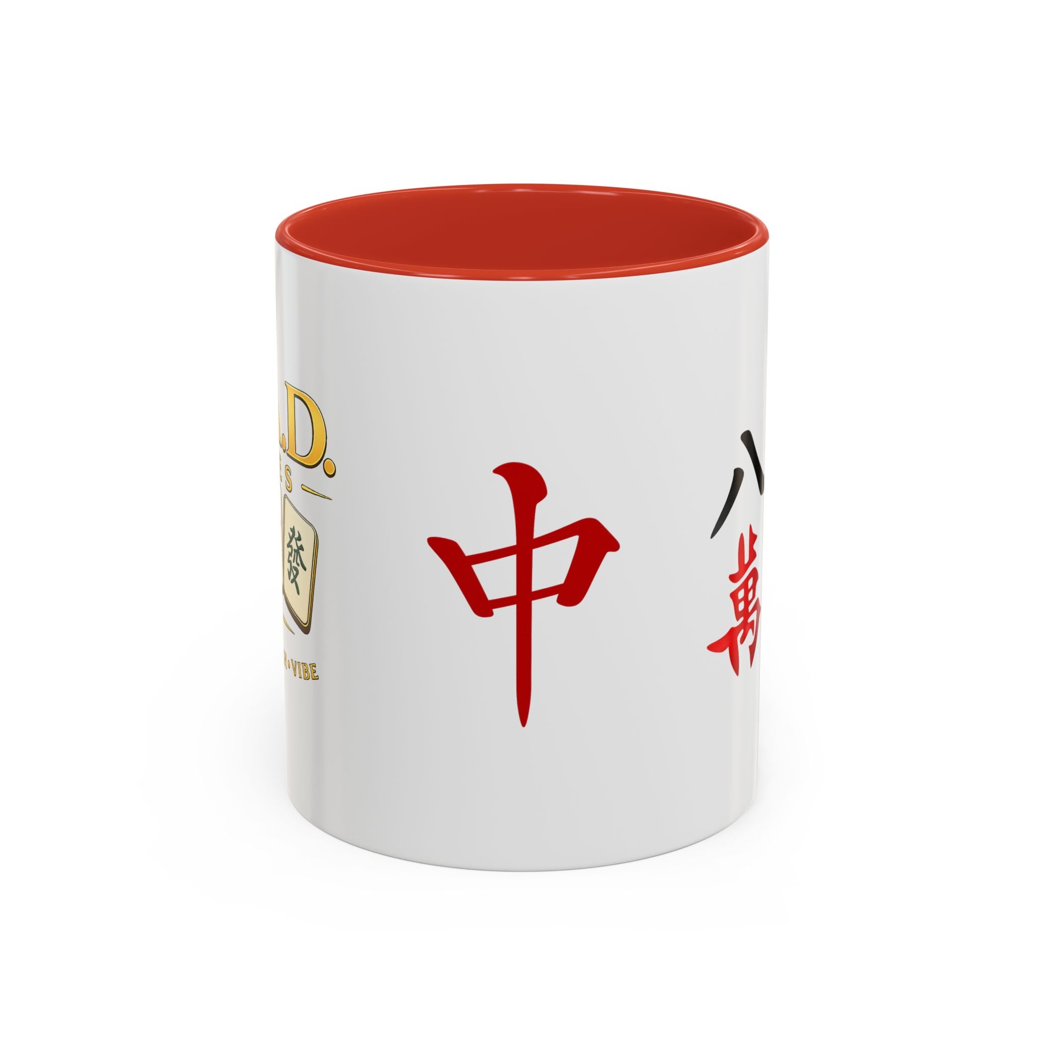 Mahjong Tile Accent Coffee Mug — Chinese Characters Mahjong Design (11/15oz)